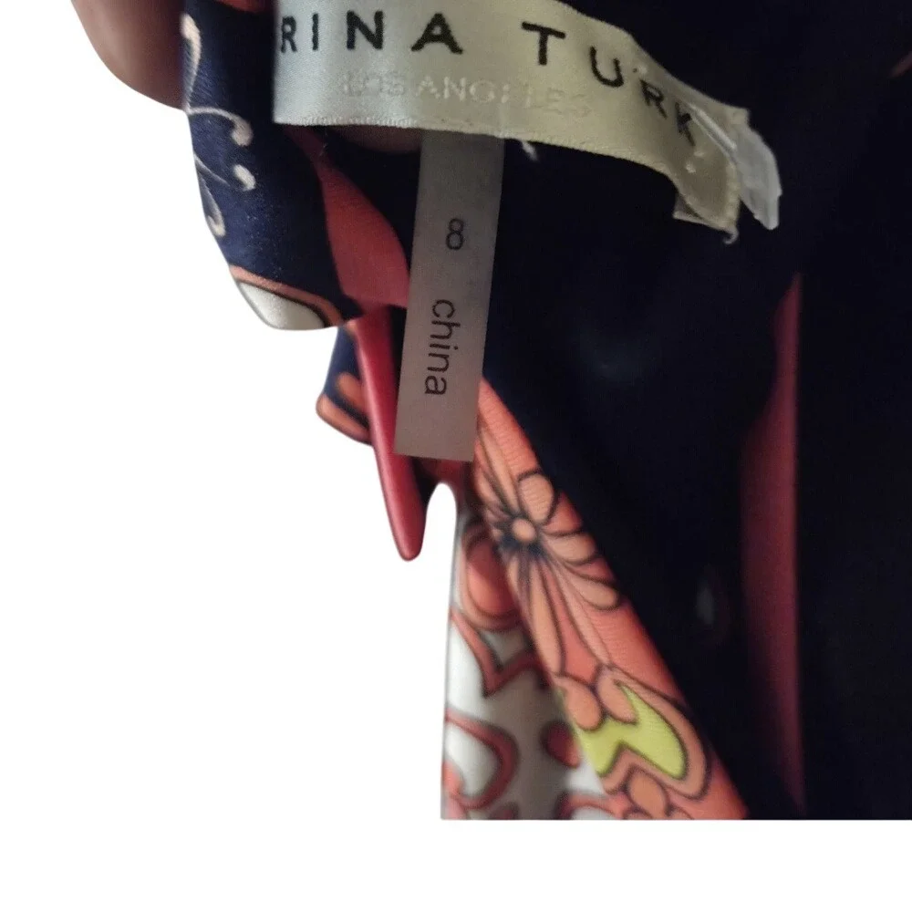 Trina Turk Halter Mini Dress Size 8 Multicolor‎ Floral Lined Poly